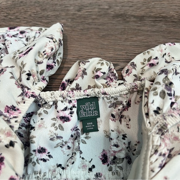 NWT Flounce Sleeve Maxi Empire Waist Dress - Wild Fable Off-White Floral XXS - Picture 7 of 8